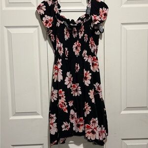 Maurices Black and Pink Floral Mini Dress, XL